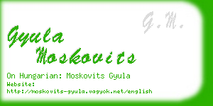 gyula moskovits business card